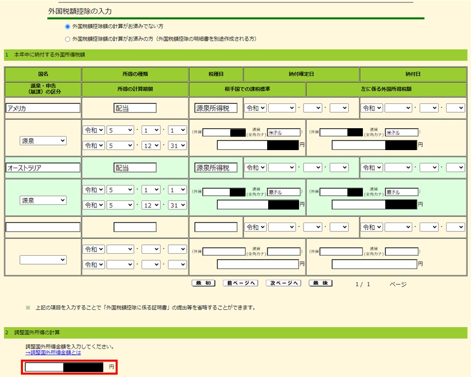 外国税額控除の選択